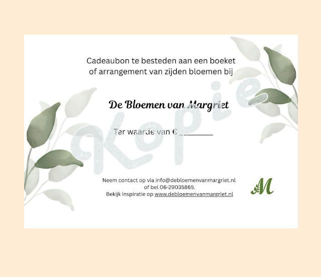 Zijdenbloemen Cadeaubon