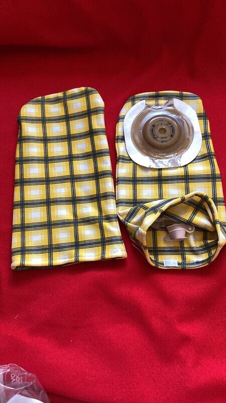 Yellow Check- Urostomy Bag Cover