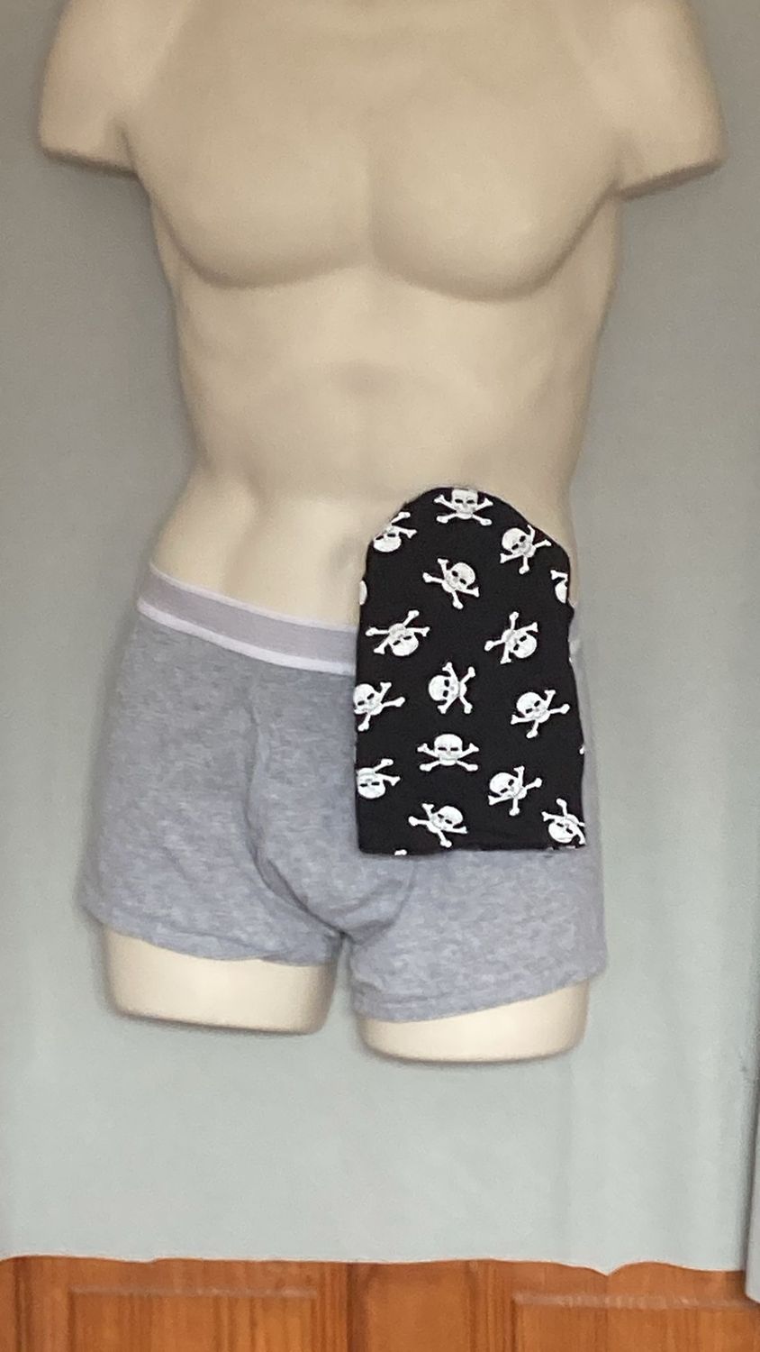 Black Stretch Skulls - Men’s Stoma Bag Cover