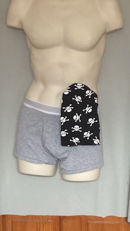 Black Stretch Skulls - Men’s Stoma Bag Cover