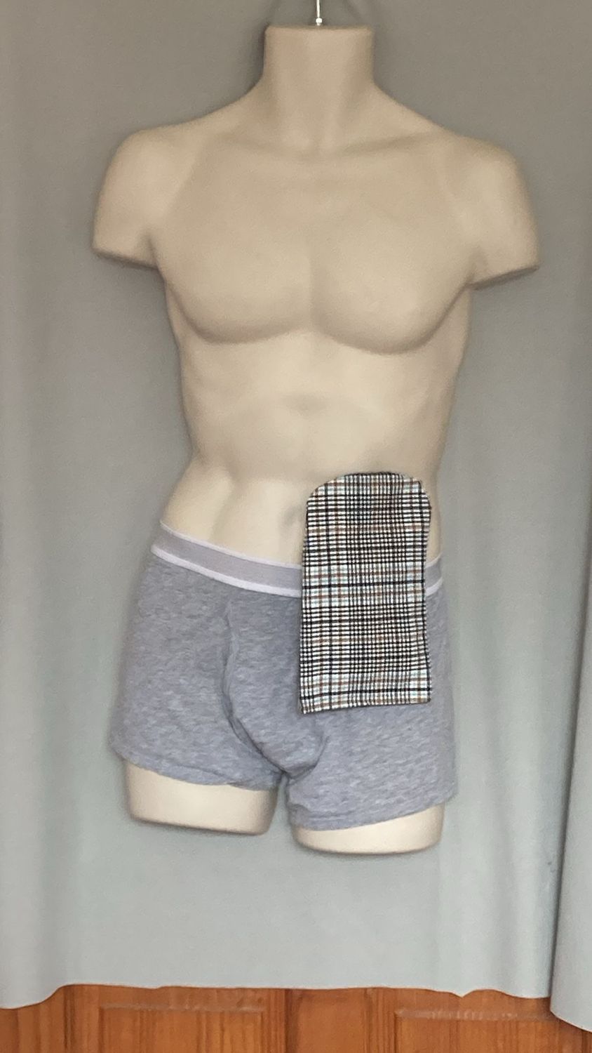 Blue & Brown Check  - Men’s Stoma Bag Cover