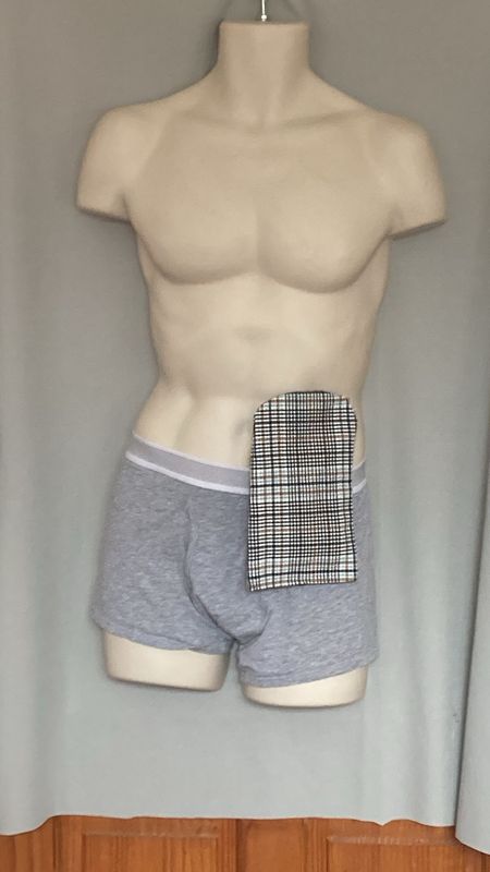 Blue & Brown Check  - Men’s Stoma Bag Cover