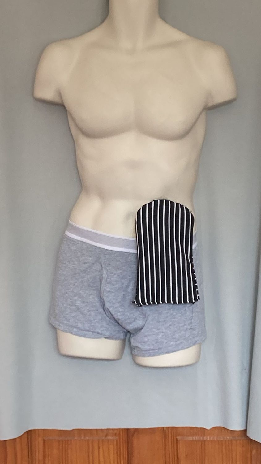 Black & White Stripe Stretch  - Men’s Stoma Bag Cover
