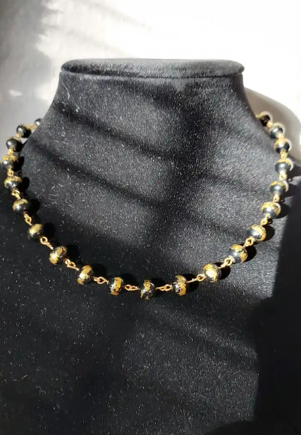 Gilded Honey Beaded Necklace