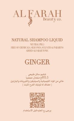 GINGER NATURAL SHAMPOO LIQUID شامبو سائل معالج طبيعي بالزنجبيل