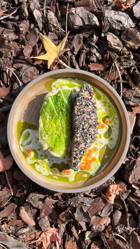 ZALM MI-CUIT Savooi, aardappel & karnemelkdressing ZALM MI-CUIT Savooi, aardappel & karnemelkdressing