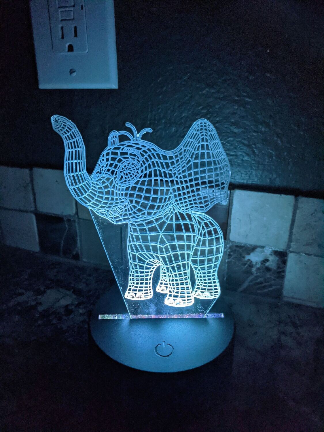 3D Multi-Color Night Light, Night Light: Elephant