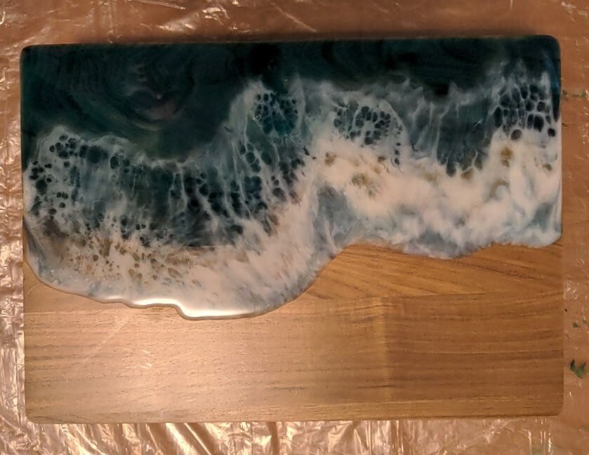 Walnut Ocean Wave Charcuterie Board