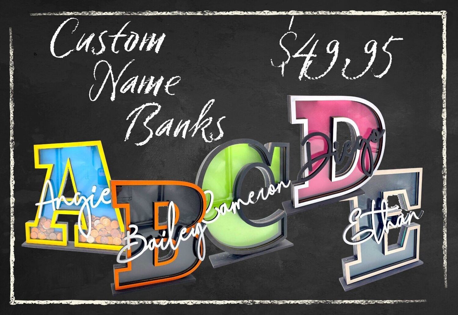 Custom Painted Name Banks