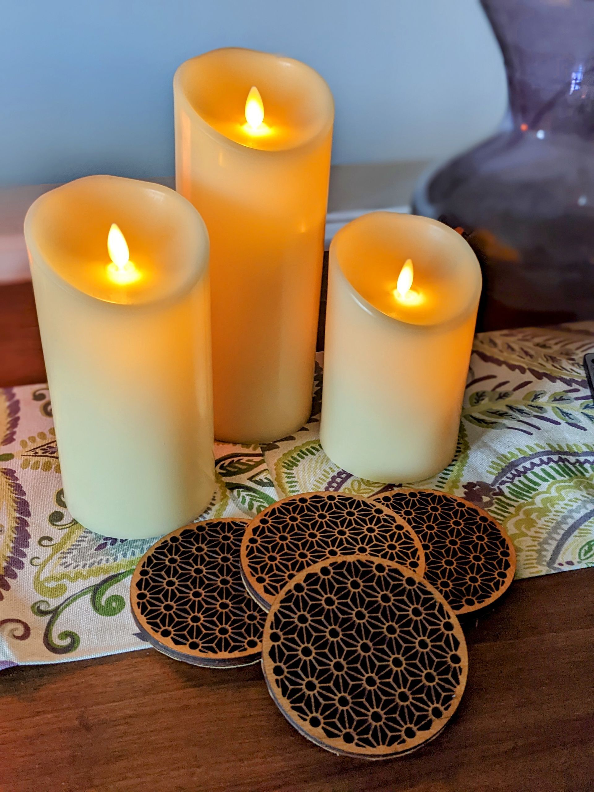 Lg Round Layered Coaster Set