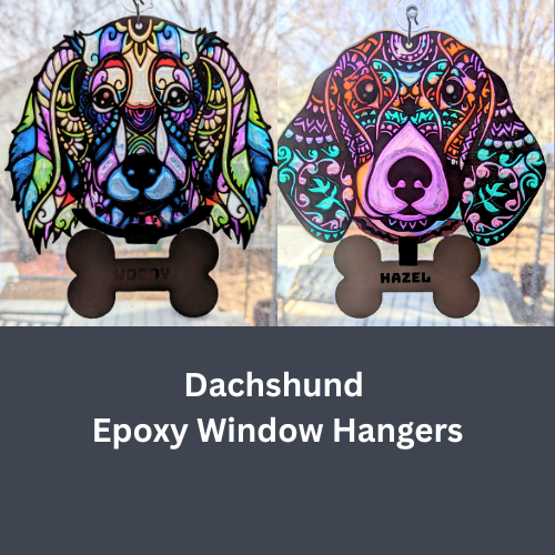 Dachshund Epoxy Window Hanger