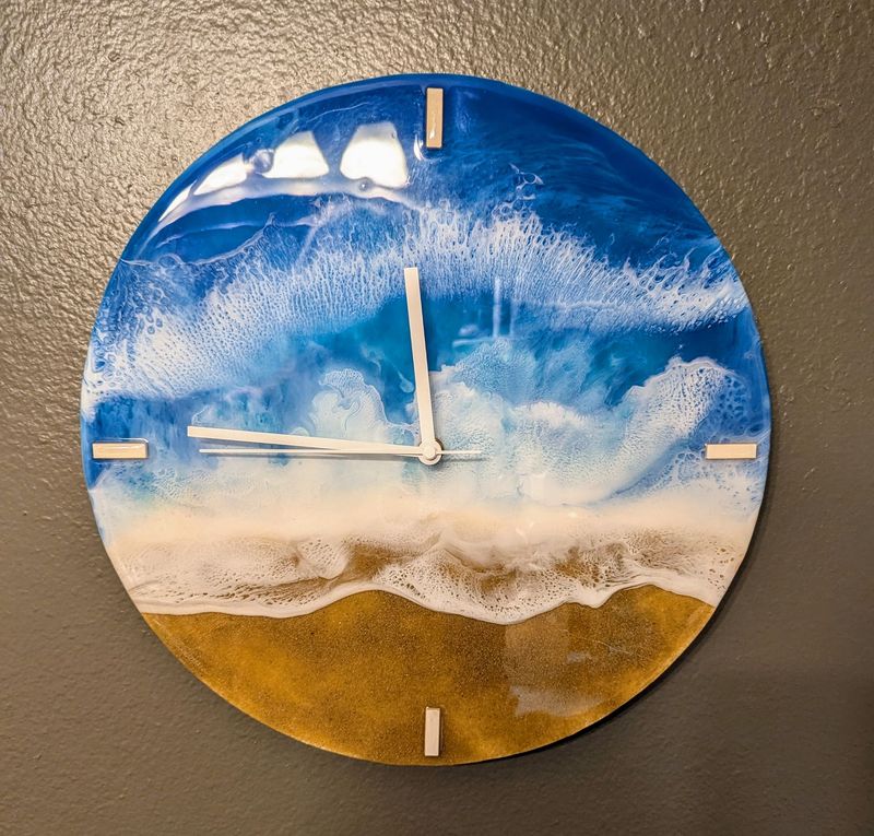 14" Ocean & Beach-Themed Clock
