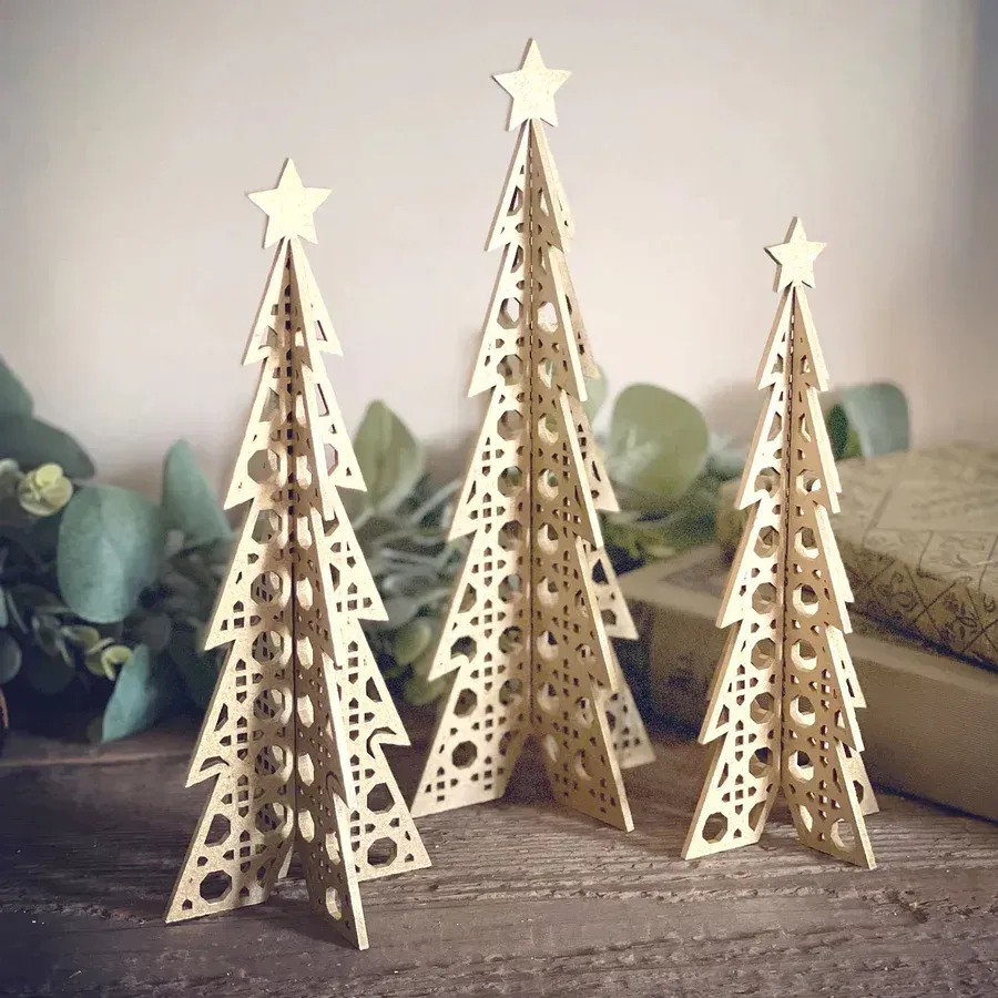 Rattan Christmas Tree Set