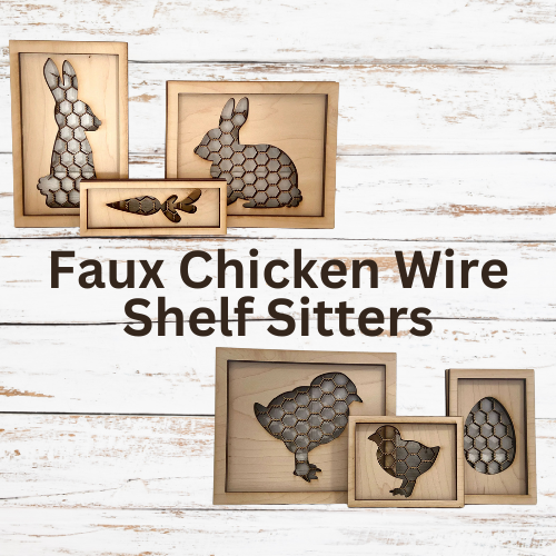 Faux Chicken Wire Shelf Sitter/Sign