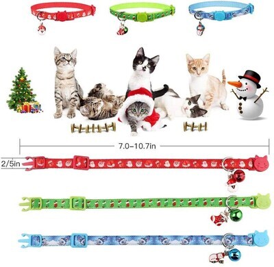 stpiater Christmas Breakaway Cat Collars with Bell &amp; Christmas CHARM Safe and Adjustable Soft Nylon for Kitten Brand: stpiater
