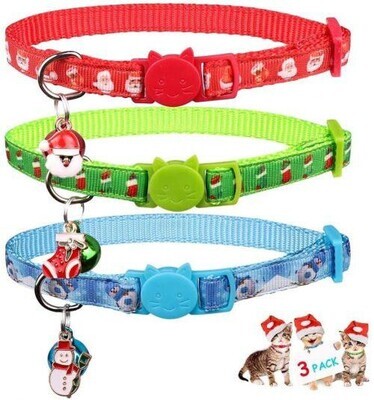 stpiater Christmas Breakaway Cat Collars with Bell & Christmas CHARM Safe and Adjustable Soft Nylon for Kitten Brand: stpiater stpiater Christmas Breakaway Cat Collars with Bell & Christmas CHARM Safe and Adjustable Soft Nylon for Kitten Brand: stpiater