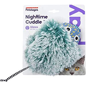 *Petstages Cat Pillow – Soft, Soothing, and Comforting Cat Toys; Style: Nighttime Cuddle Toy; Color: Mouse (GLOW IN THE DARK)