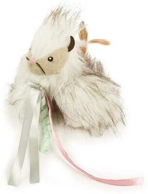 SmartyKat, Chitter Critter Squirrel, Electronic Sound Cat Toy, Soft Plush, Lightweight, Extra-Long, with Burlap, Feathers and Ribbons; Brand: SmartyKat