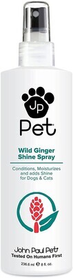 * John Paul Pet Wild Ginger Shine Spray for Cats and Dogs, Soothes Conditions Moisturizes and Revitalizes Shine, Non-Aerosol, 8-Ounce