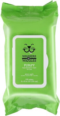 *Whiskers &amp; Wiggles Cat Grooming Supplies - Cat Bath Supplies, Purify Hypoallergenic Cat Wipes, Pet Wipes, Wipes for Cats, Cat Cleaning Wipes