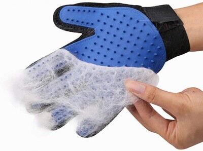 SSRIVER Pet Grooming Glove Hair Remover Brush Gentle Deshedding Efficient Pet Mitt Pet Massage Gloves Left &amp; Right Hand Draw Dog Cat Horse Long Short Fur (1 Right Hand (Blue)); Brand: SSRIVER