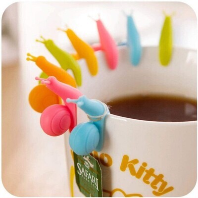 ( 1) 1PC Snail Shape Silicone Tea Bag Holder/Drink Markers, Creatiee Mini Wine Glass Marker Charms &amp; Reusable Glass Identifiers