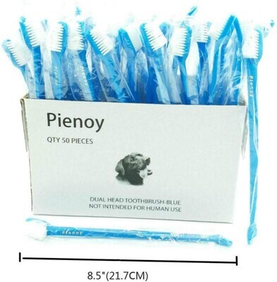 *Pienoy 1-Piece Double-Headed Cat/Dog Toothbrush – Convenient Toothbrush to Clean pet Teeth, pet Toothbrush (Blue)