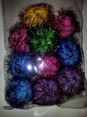 *Soft, Lightweight, Shiny, Tinsel Balls (1 BALL) - [RANDOM COLOR]