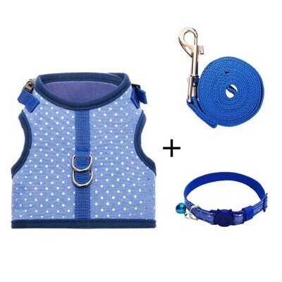 BINGPET Cat Harness with Leash and Collar for Walking – Escape Proof with 59 Inches Leash – Adjustable Soft Vest Harnesses for Cats &amp; Breakaway Collar; Includes: (3 PCS); Size: Large