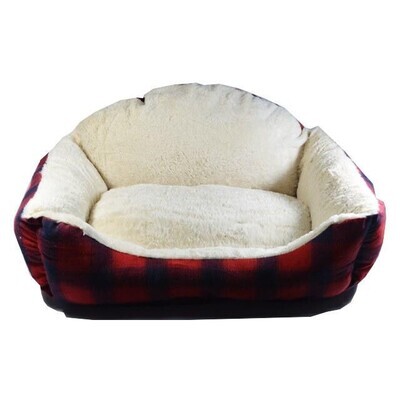 *PET BED - SPENCER &amp; FRIENDS 25″ Comfy, Plush, Plaid Pet Bed