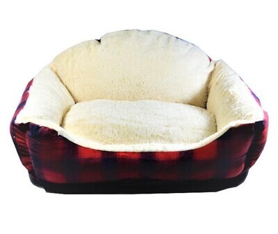 *PET BED - SPENCER &amp; FRIENDS 25″ Comfy, Plush, Plaid Pet Bed