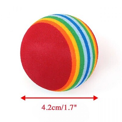 *Chiwava Pack 1.7” Foam Cat Toys Ball Rainbow Color Balls Kitten Activity Chase Quiet Play Mix Color – SOLD INDIVIDUALLY