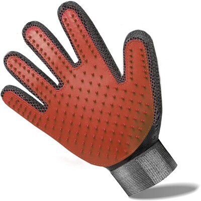 SSRIVER Pet Grooming Glove Hair Remover Brush Gentle Deshedding Efficient Pet Mitt Pet Massage Gloves Dog Cat Horse Long Short Fur - (RED); Brand: SSRIVER