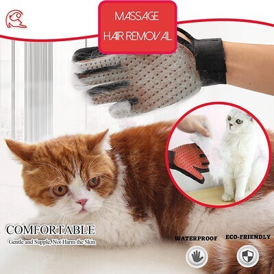 SSRIVER Pet Grooming Glove Hair Remover Brush Gentle Deshedding Efficient Pet Mitt Pet Massage Gloves Dog Cat Horse Long Short Fur - (RED); Brand: SSRIVER