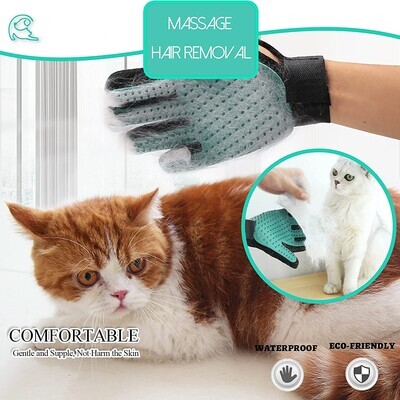SSRIVER Pet Grooming Glove Hair Remover Brush Gentle Deshedding Efficient Pet Mitt Pet Massage Gloves Dog Cat Horse Long Short Fur - (GREEN); Brand: SSRIVER