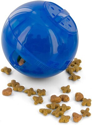 **PetSafe Slimcat Feeder Ball - Interactive Game for Your Cat - Fill with Food and Treats - Great for Portion Control and Fast Eaters - (BLUE)