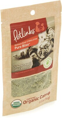 **Petlinks Pure Bliss Organic Catnip, Resealable Pouch - 0.5 oz Pouch