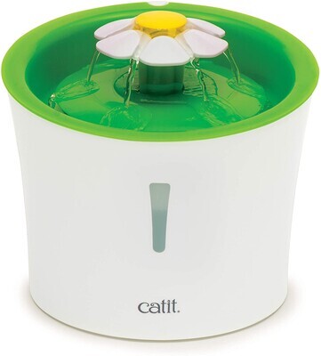 Catit Senses 2.0 Flower Fountain, Cat Drinking Water Fountain w/Water Level View; 3L Capacity