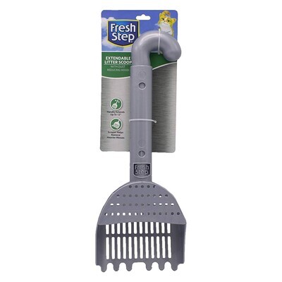 Fresh Step Extendable Cat Litter Box Scoop | Kitty Litter Scooper With Scraper Extends Up to 12 Inches