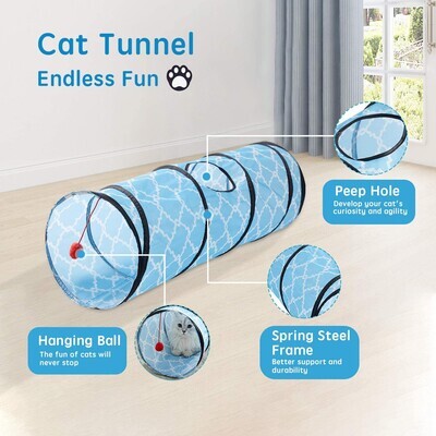 WESTERN HOME WH Cat Tunnels for Indoor cat, Pet Cat Tunnel Tube Cat Toys Collapsible, Cat Play Tent Interactive Toy Maze Cat House Bed with Balls for Cat Puppy Kitten Rabbit