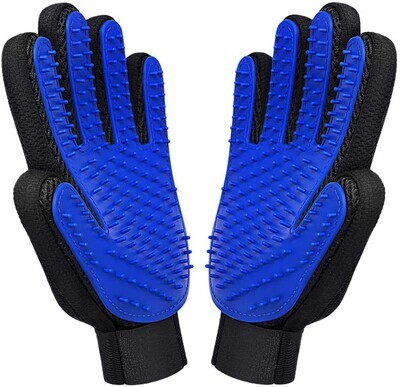 Closeep Dog Grooming Glove 1 Pair Pet Deshedding Brush Gloves Cat Hair Remover Mitt for Pet Massage Long or Short Fur Bathing; PAIR (RIGHT Hand &amp; LEFT Hand); Brand: Closeep