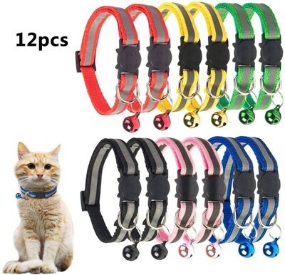 **TCBOYING Breakaway Cat Collar with Bell, Mixed Colors Reflective Cat Collars – Ideal Size Safe Pet Collars for Cats or Small Dogs; Brand: TCBOYING **TCBOYING Breakaway Cat Collar with Bell, Mixed Colors Reflective Cat Collars – Ideal Size Safe Pet Collars for Cats or Small Dogs; Brand: TCBOYING
