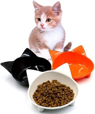 Yesland Cat Bowl, 3 Pack Shallow Cat Food &amp; Water Bowls, Non Slip Pet Feeding Dish to Stress Relief of Whisker Fatigue Pet Bowl of Dogs Cats Rabbits Brand: Yesland; 3 Pack; Color: Black, White, Orange