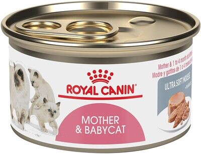 Royal Canin Feline Health Nutrition Mother &amp; Babycat Ultra Soft Mousse in Sauce Canned Cat Food, 3 oz cans 12-pack
