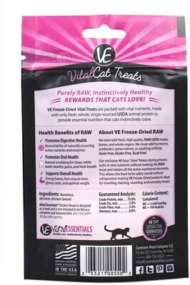 Vital Essentials Vital Cat Freeze-Dried Cat Treats - All Natural Chicken Breast - Resealable Bag