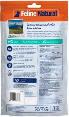 Feline Natural Grain-Free Freeze Dried Cat Food; Beef &amp; Hoki Fish