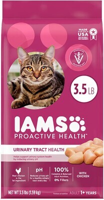 IAMS PROACTIVE HEALTH URINARY Tract Health Dry Adult Cat Food, Chicken Recipe; Size: 3.5 lb. - EXPIRY 02.SEPT.2024