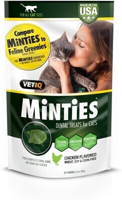 VetIQ - Minties Dental Cat Treats 2.5 oz - CHICKEN [Expiry: 18.APRIL.2023]