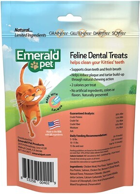Emerald Pet Cat Dental Treat; SALMON; Size: 3 Ounce (Pack of 1); Color: Salmon
