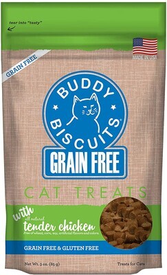 Buddy Biscuits Grain Free CHICKEN Cat Treats, Soft &amp; Chewy, No Added Gluten, Wheat, Corn or Soy; Flavor Name: Chicken; Size: 3 Ounce